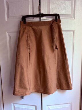 Belted wrap skirt
